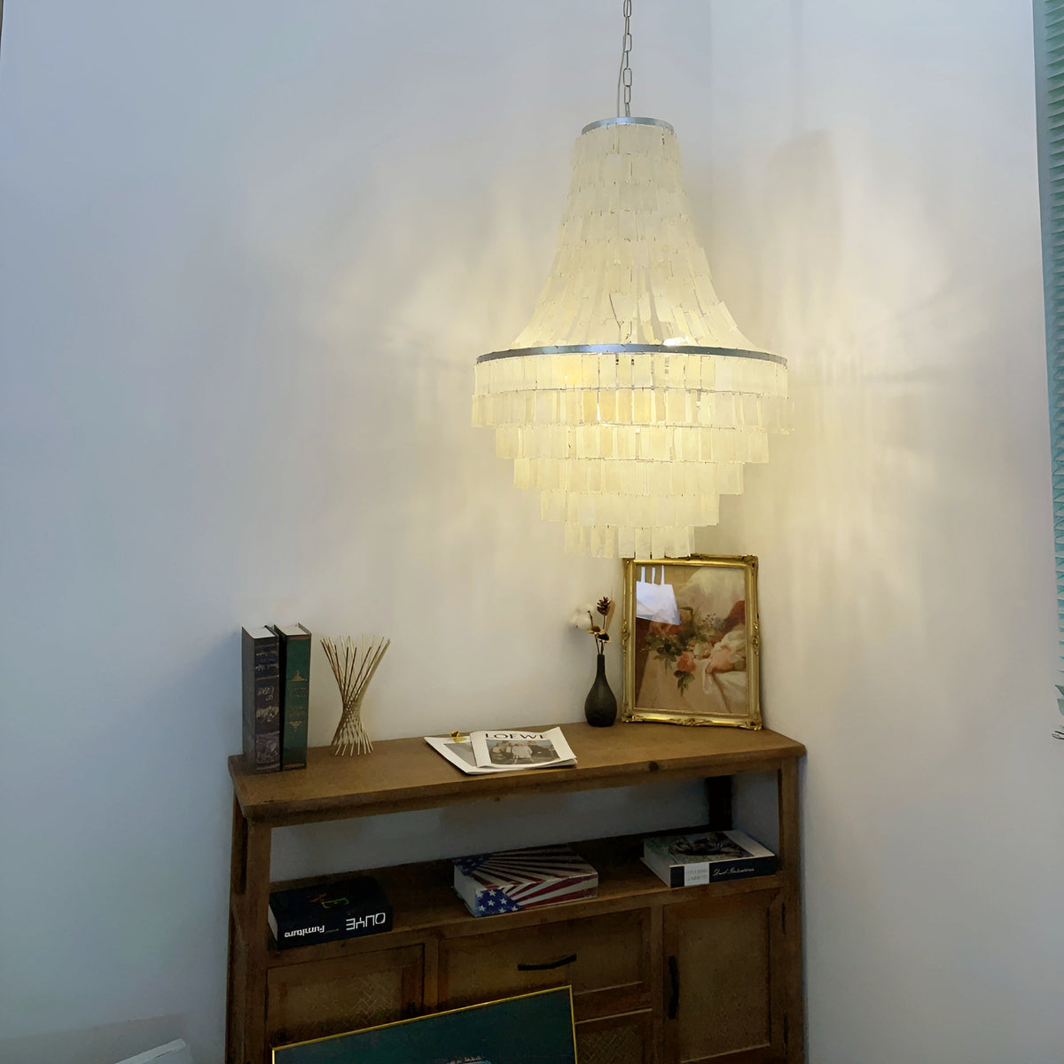 Aurora Chandelier Boho Shell Tiered - Neutralighting