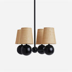Aevuvyj Prime Élégance Laiton Tissu Métal Lustre - Neutralighting