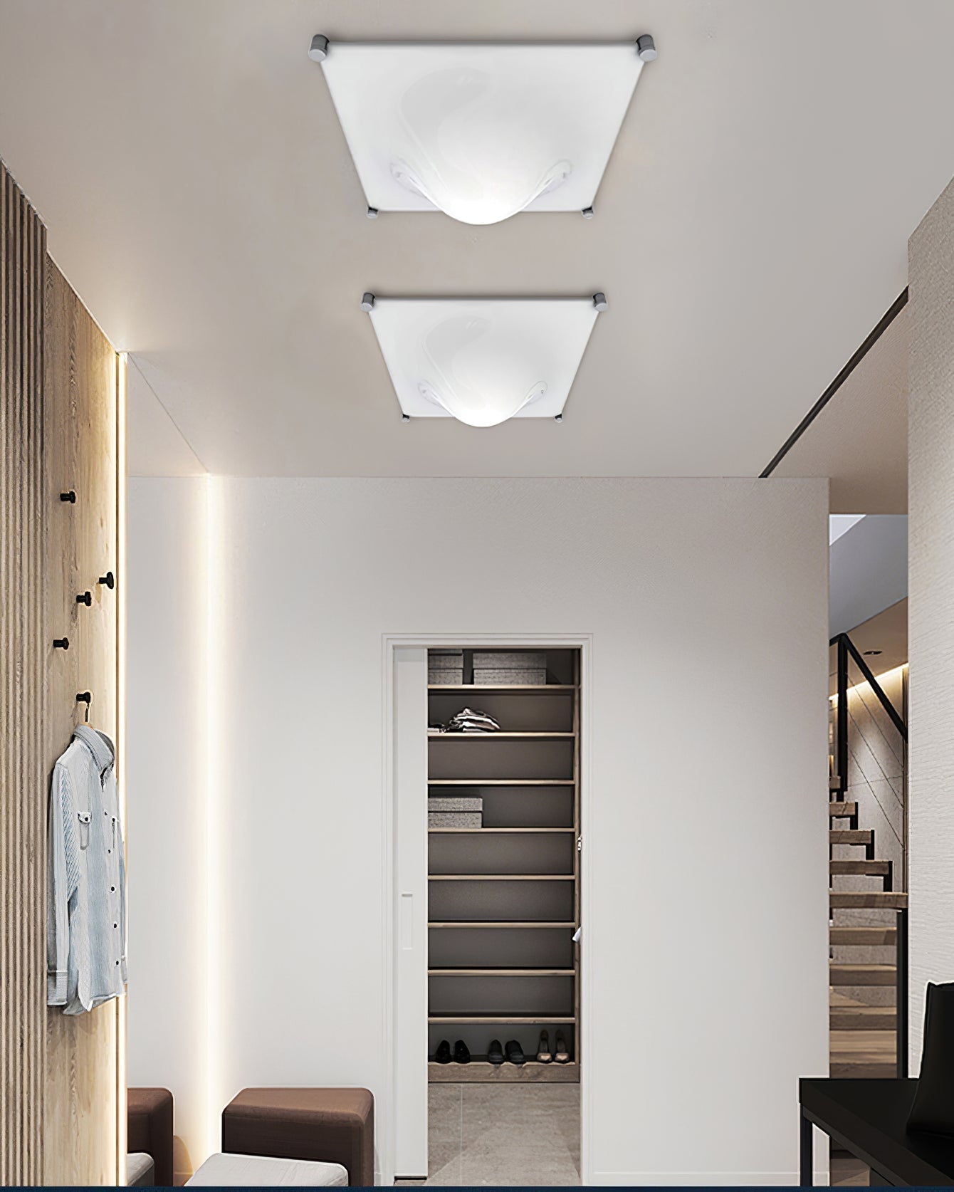 Bolla Plafonnier Courbe Triangle Abat-jour Minimaliste - Neutralighting