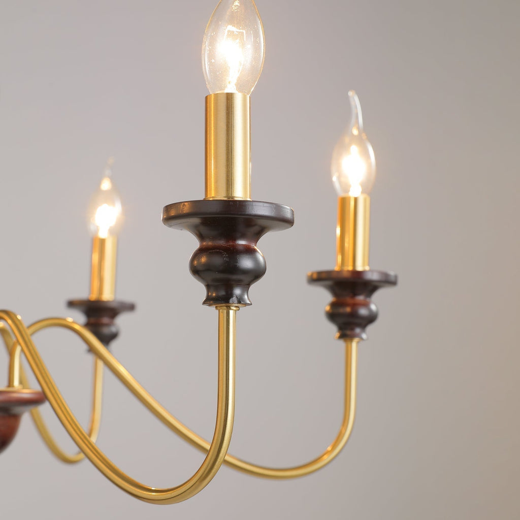 Ilvenan Lustre Vintage Traditionnel Élégant en Bois - Neutralighting