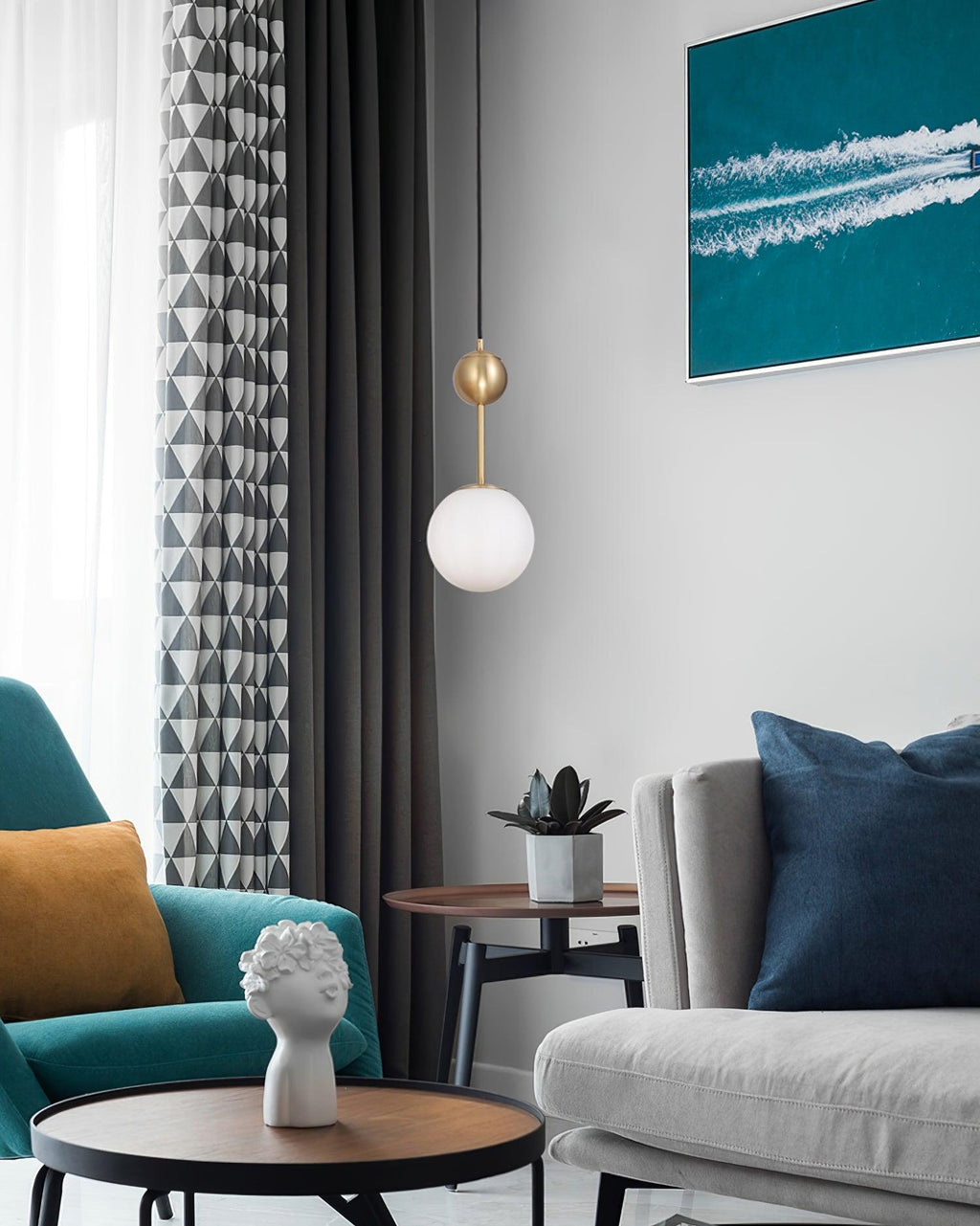 Aviaran Suspension Classique Laiton Verre - Neutralighting