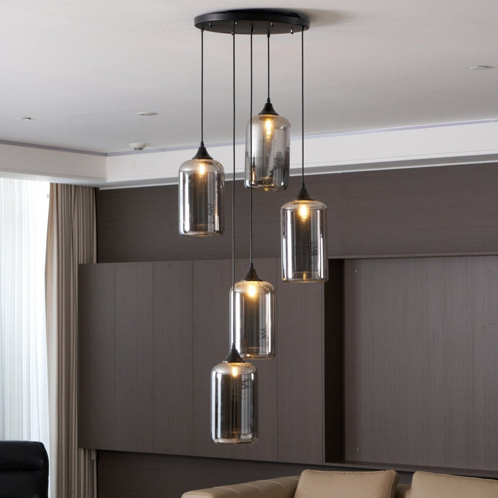 June Suspension Luminaire Industriel Verre Gris Fumé - Neutralighting