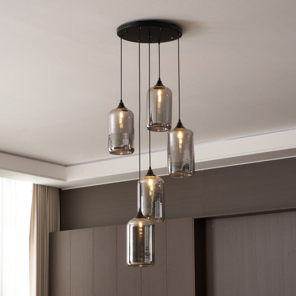 June Suspension Luminaire Industriel Verre Gris Fumé - Neutralighting