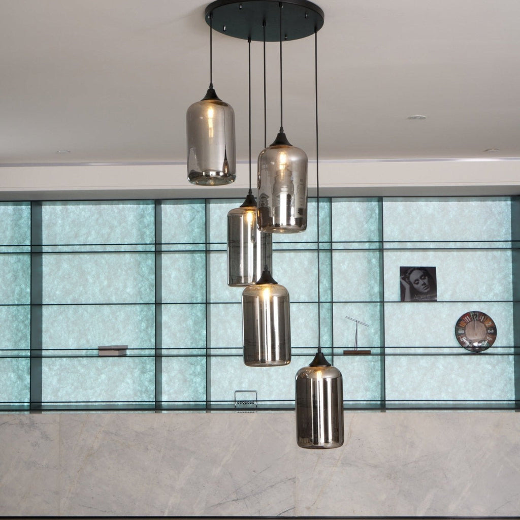 June Suspension Luminaire Industriel Verre Gris Fumé - Neutralighting