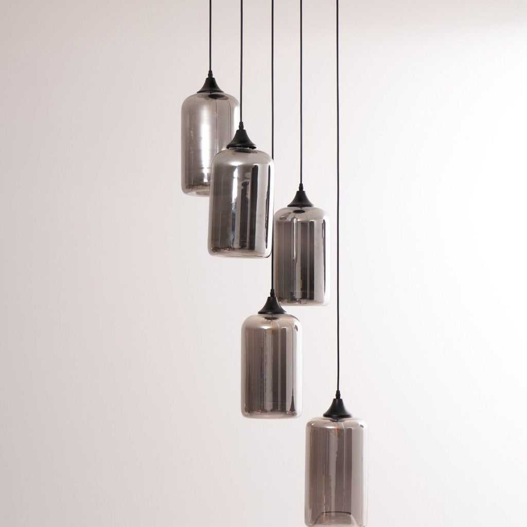 June Suspension Luminaire Industriel Verre Gris Fumé - Neutralighting