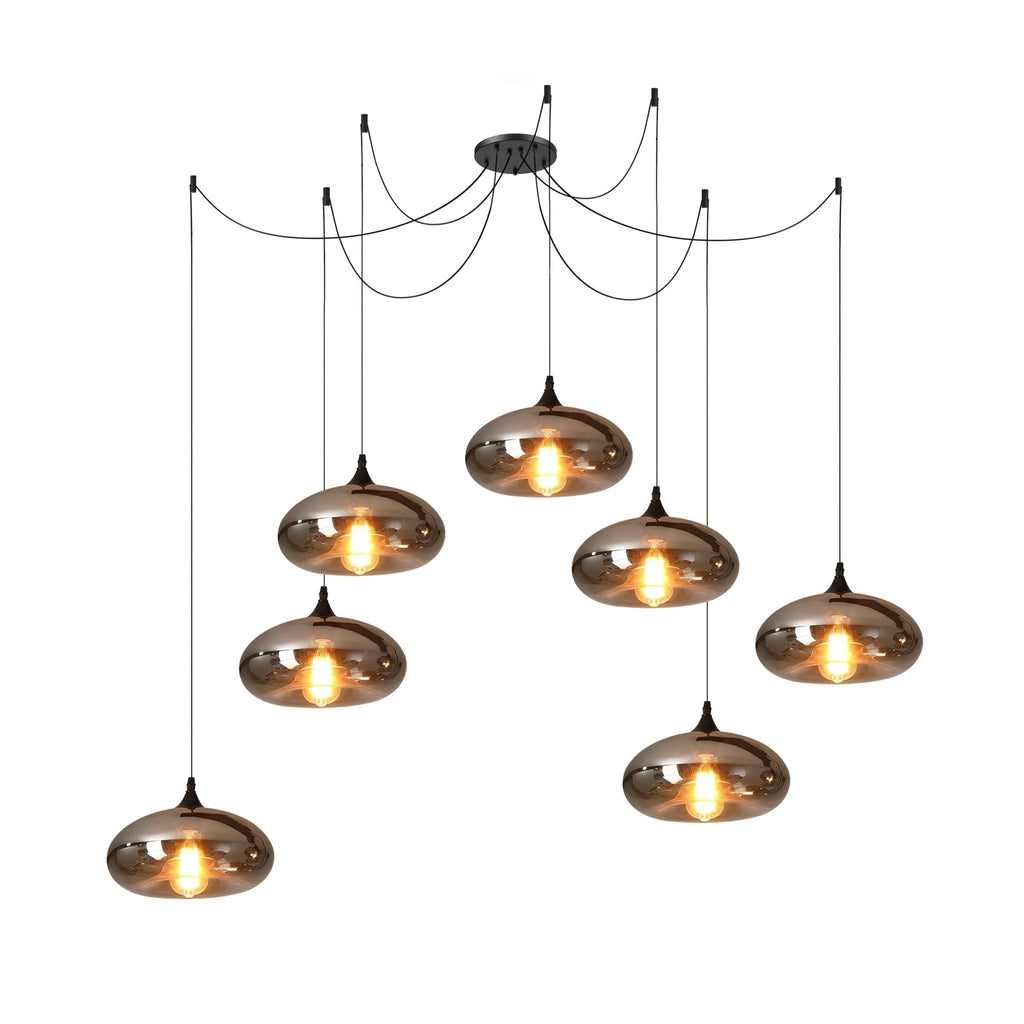 June Suspension Luminaire Industriel Verre Gris Fumé - Neutralighting