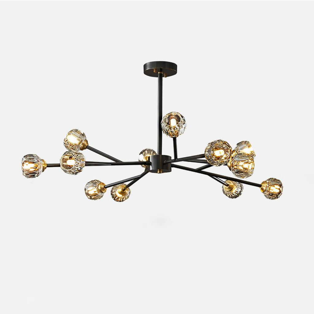 Lustra Suspension Lampe Boule en Cristal et Laiton en Grappe - Neutralighting