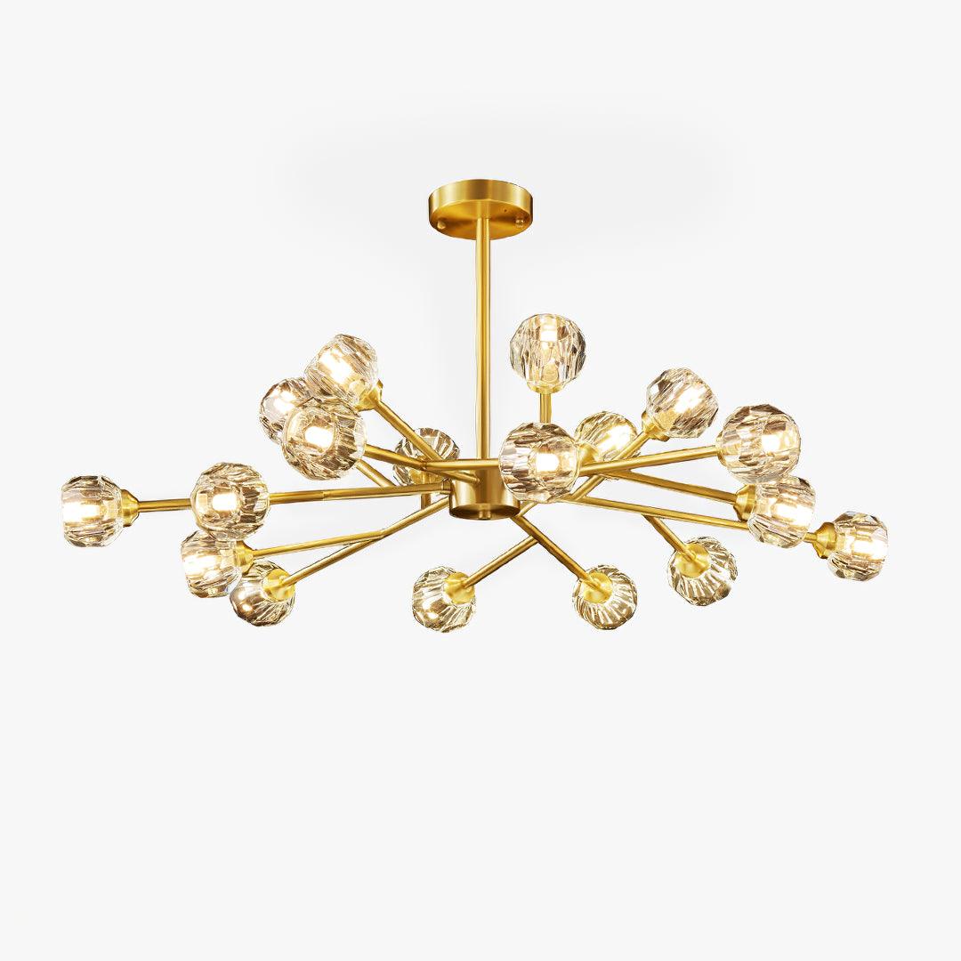Lustra Suspension Lampe Boule en Cristal et Laiton en Grappe - Neutralighting