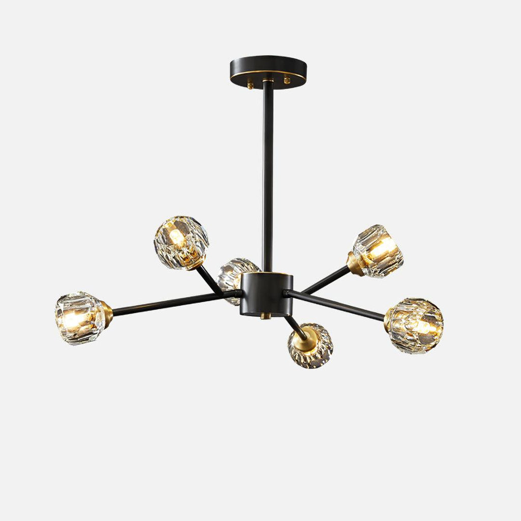 Lustra Suspension Lampe Boule en Cristal et Laiton en Grappe - Neutralighting