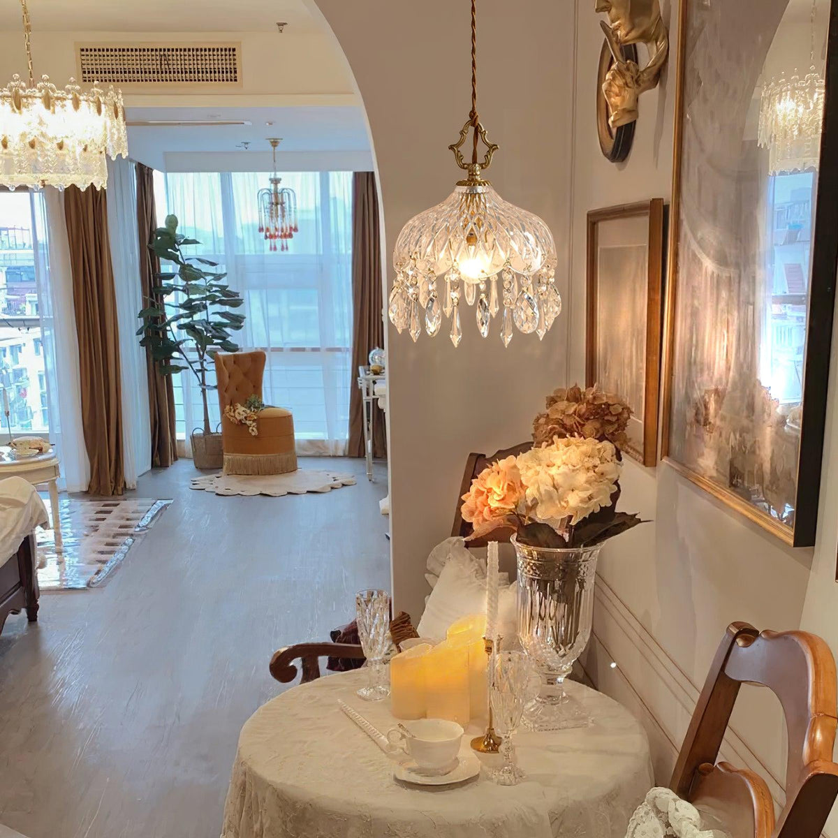 Veloce Suspension Luxueuse en Laiton et Verre - Neutralighting