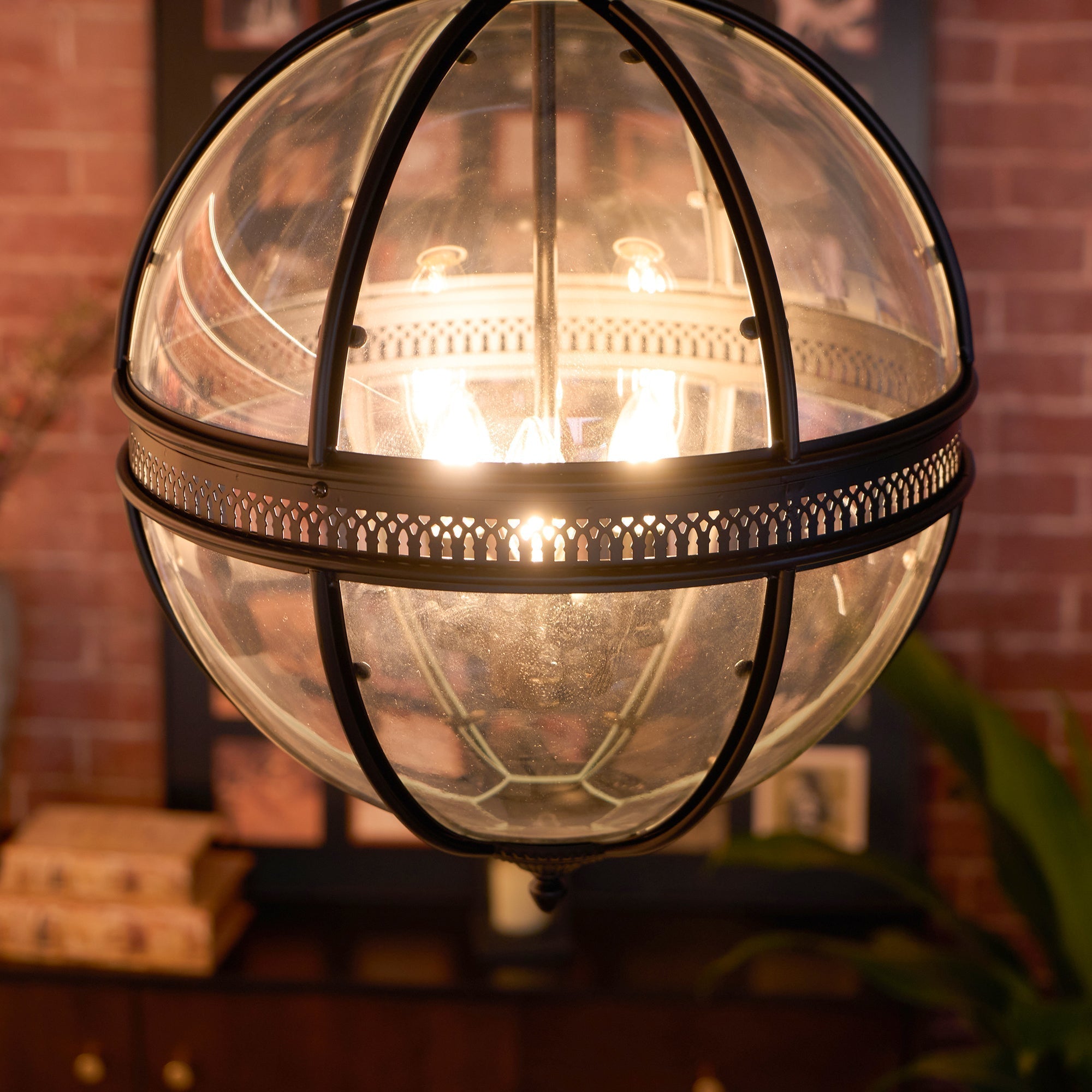 Svelte Ancien Industriel Métal Verre Suspension - Neutralighting