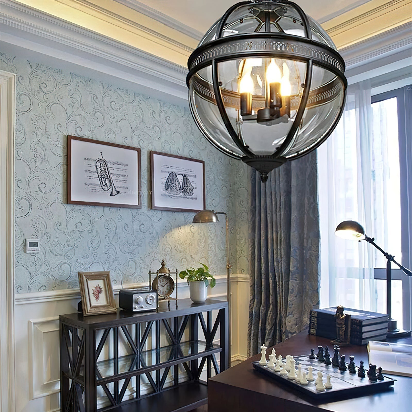 Svelte Ancien Industriel Métal Verre Suspension - Neutralighting