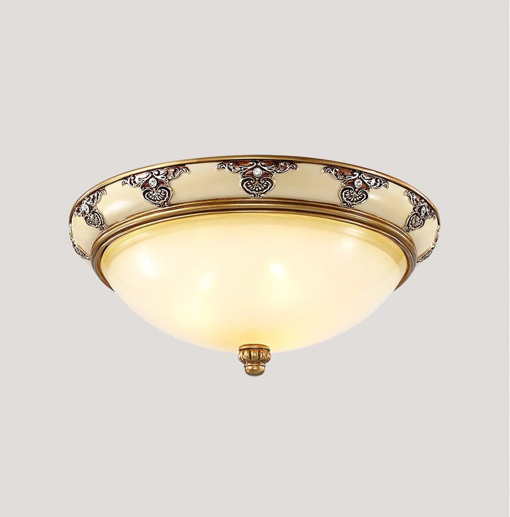 Solara Lampe Plafonnier en Verre Opale Antique Vintage - Neutralighting