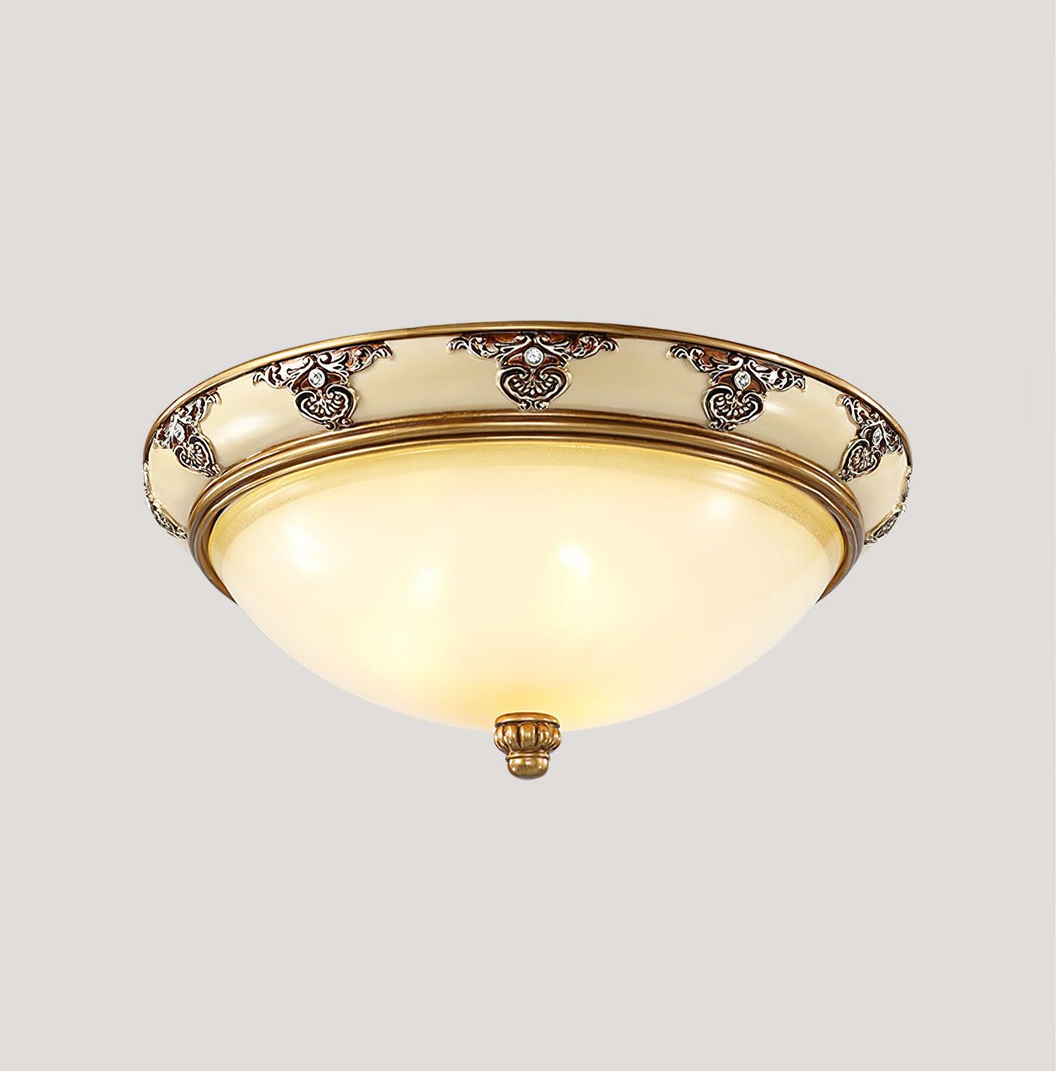 Solara Lampe Plafonnier en Verre Opale Antique Vintage - Neutralighting