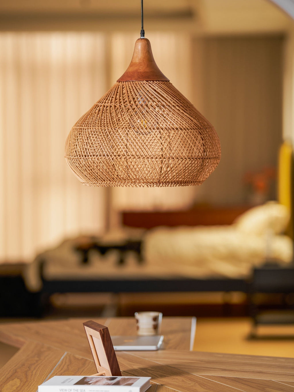 Solavn Lampe suspendue en bois de rotin - Neutralighting