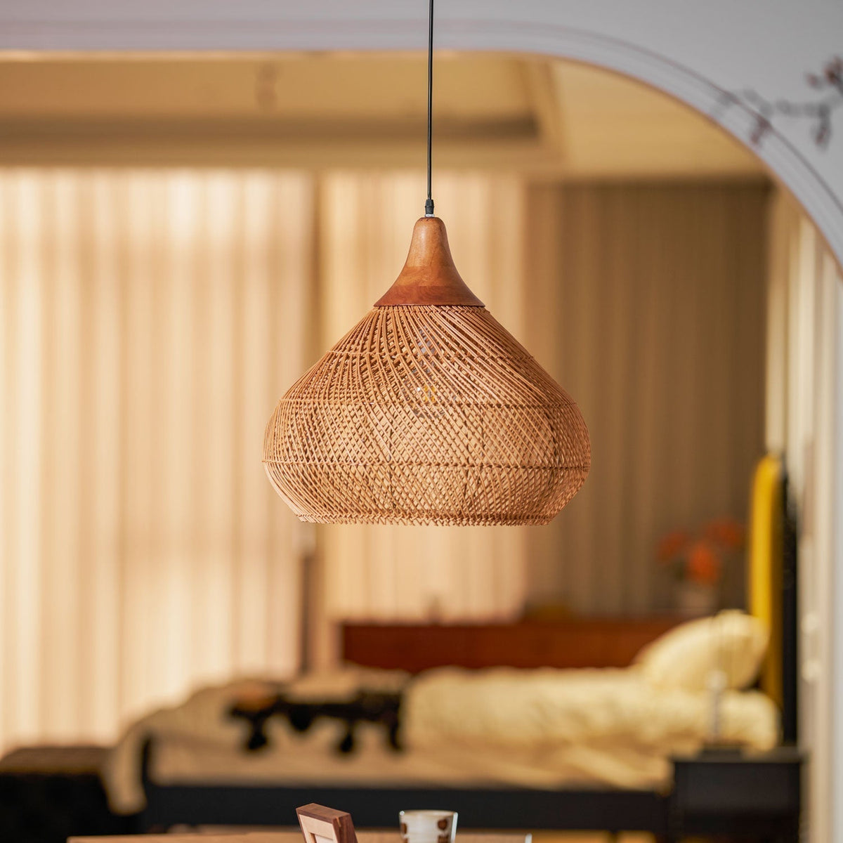 Solavn Lampe suspendue en bois de rotin - Neutralighting