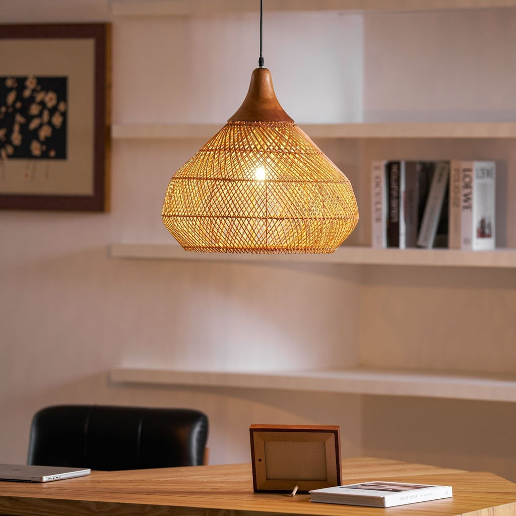 Solavn Lampe suspendue en bois de rotin - Neutralighting
