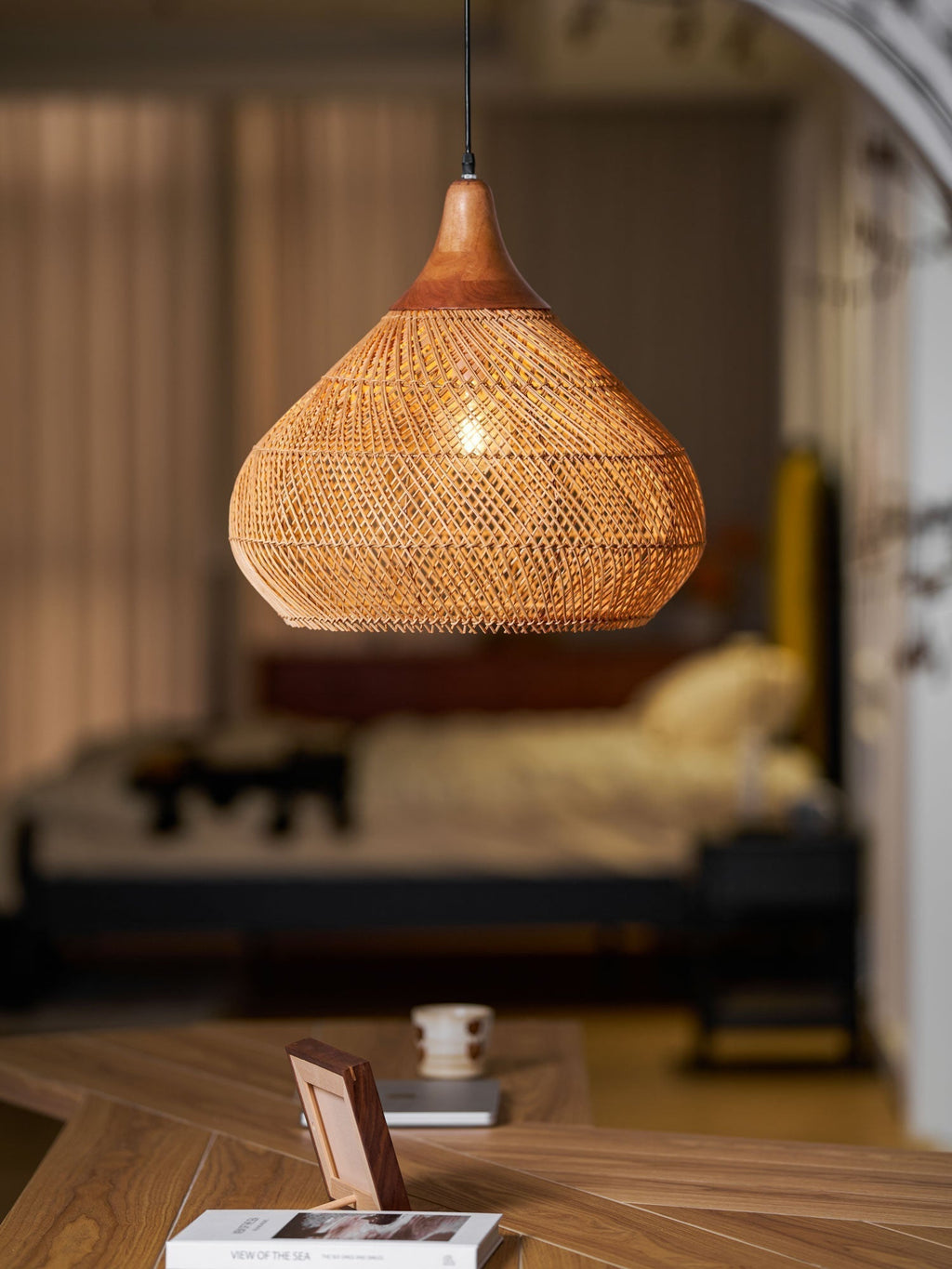 Solavn Lampe suspendue en bois de rotin - Neutralighting