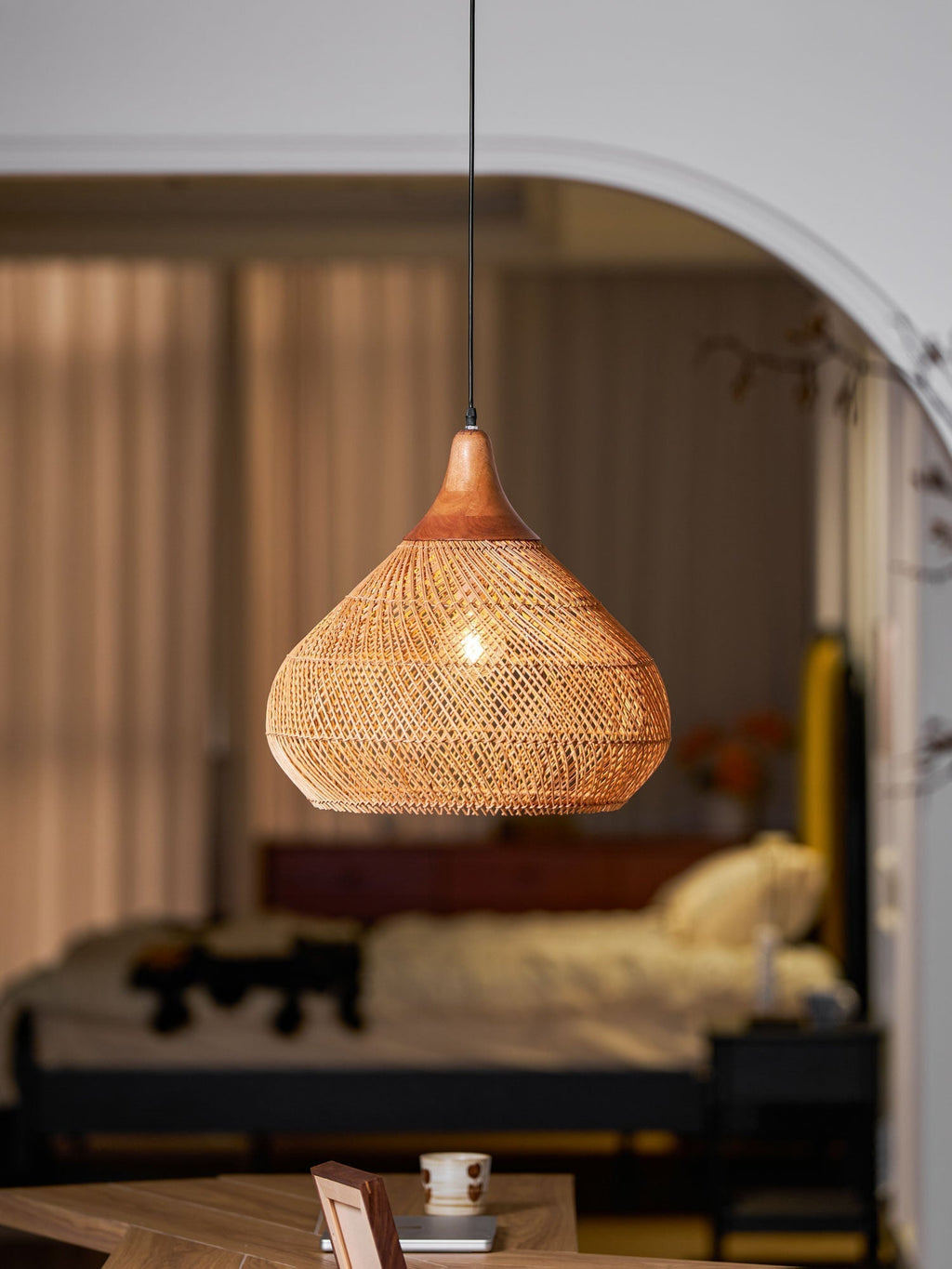 Solavn Lampe suspendue en bois de rotin - Neutralighting