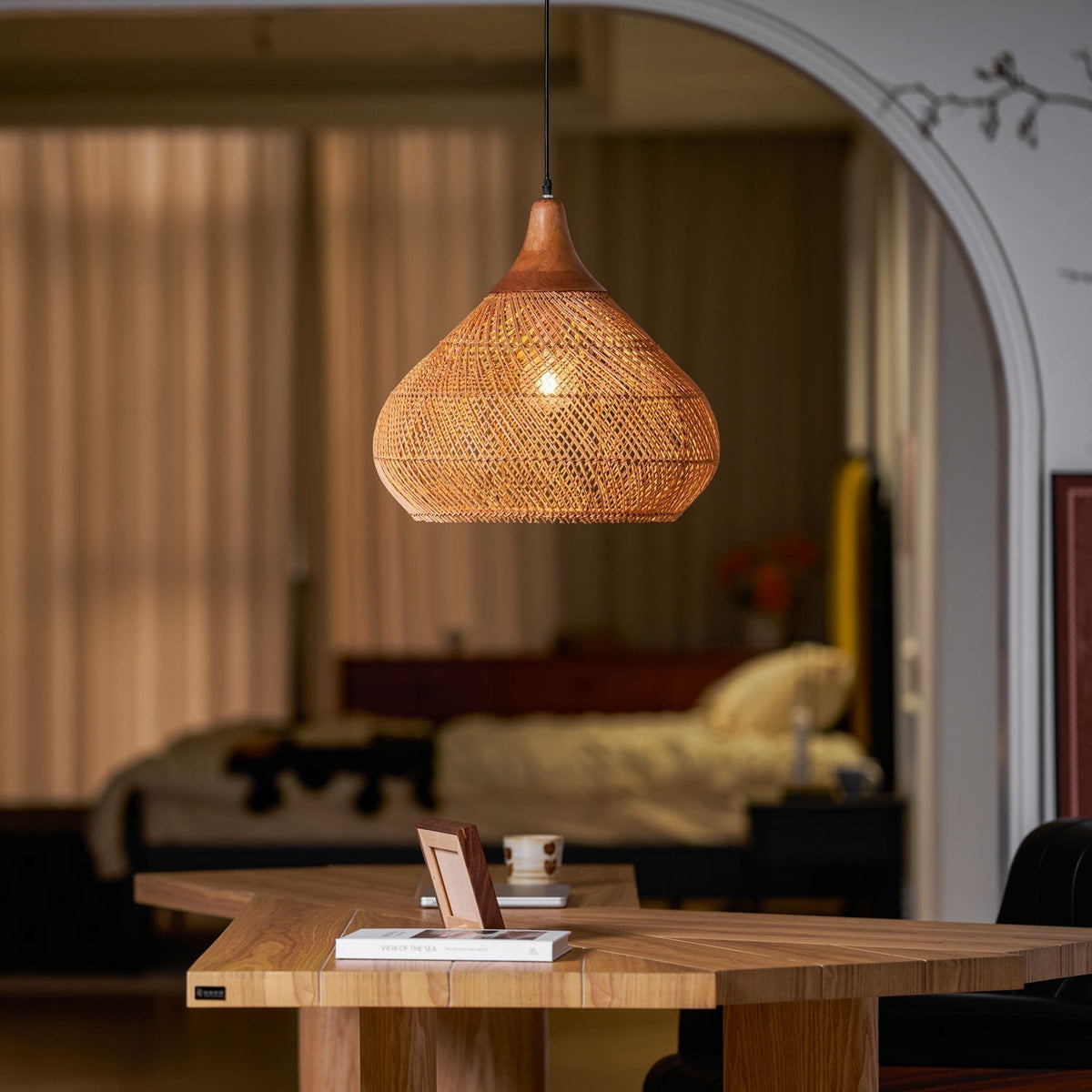 Solavn Lampe suspendue en bois de rotin - Neutralighting