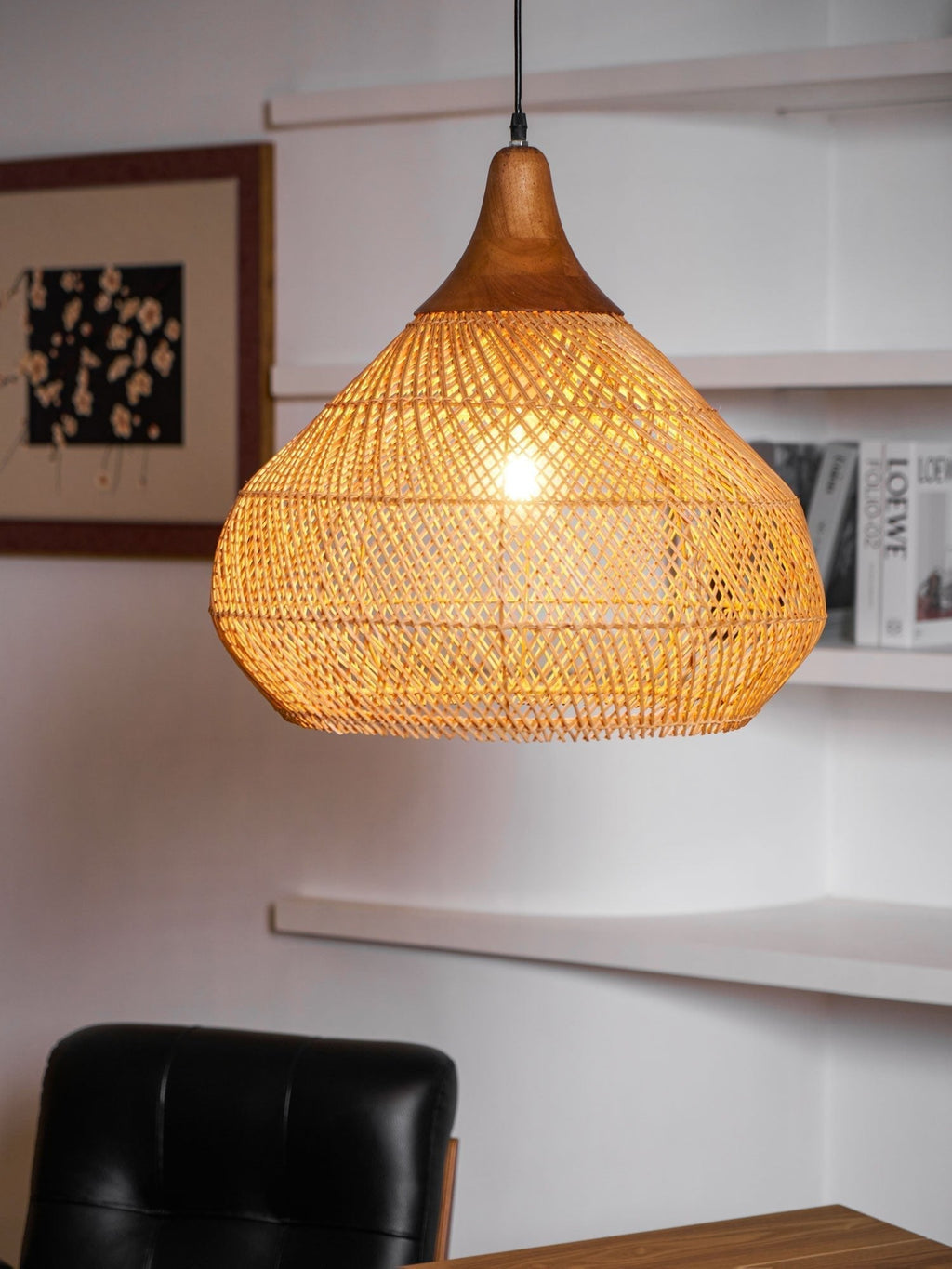 Solavn Lampe suspendue en bois de rotin - Neutralighting