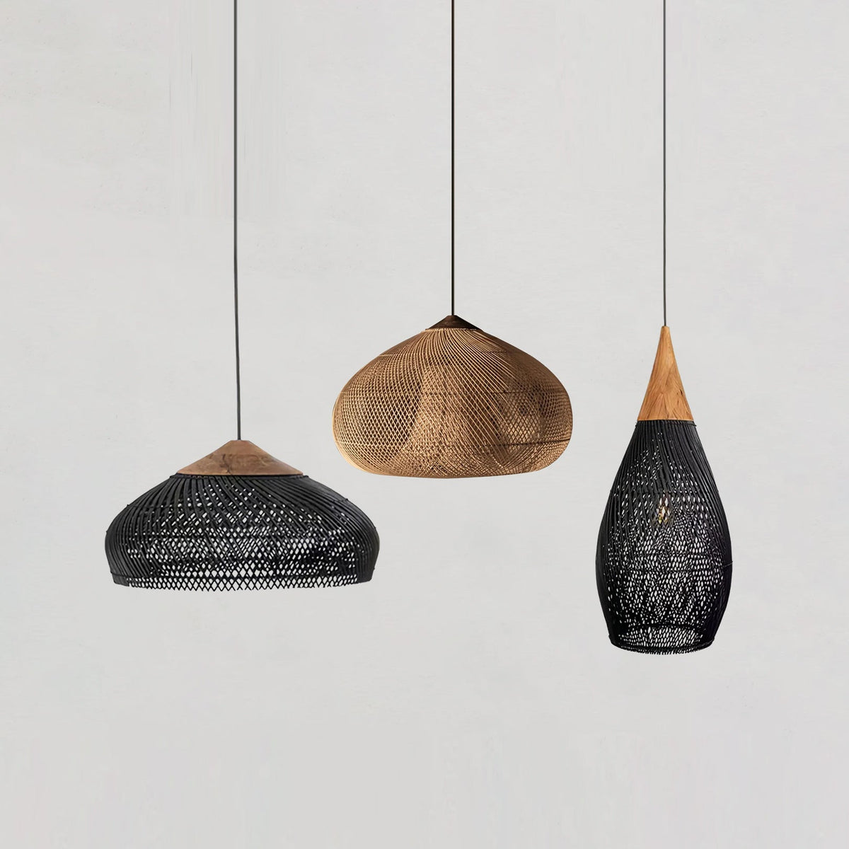 Solavn Lampe suspendue en bois de rotin - Neutralighting