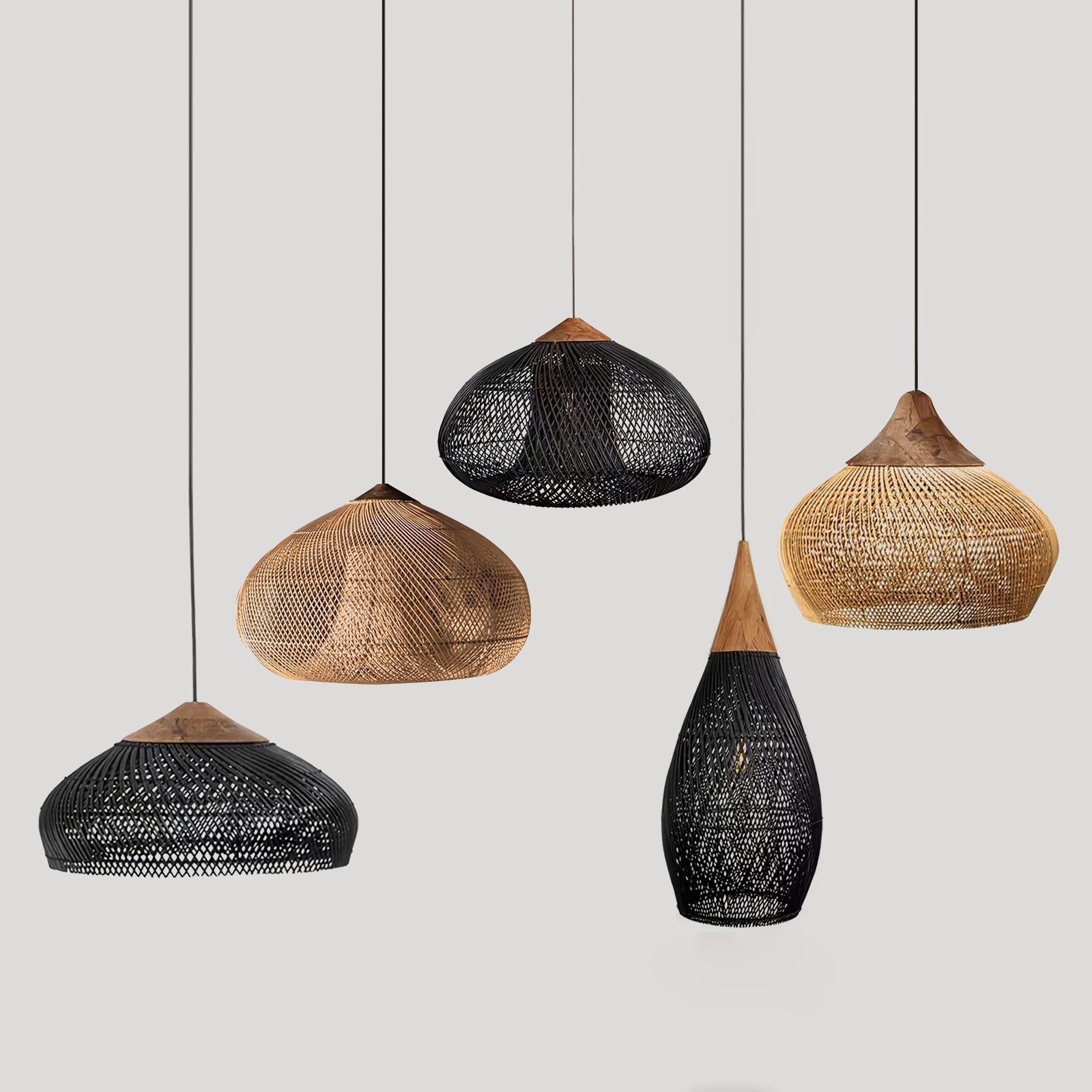 Solavn Lampe suspendue en bois de rotin - Neutralighting