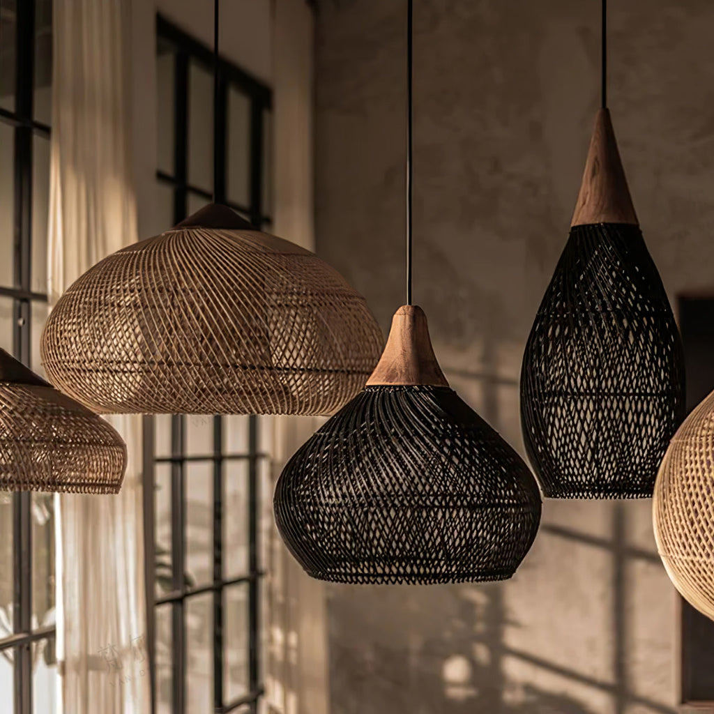 Solavn Lampe suspendue en bois de rotin - Neutralighting