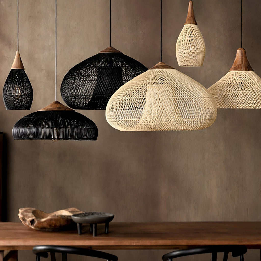 Evelyn Suspension en Rotin Tressé pour Salon - Neutralighting