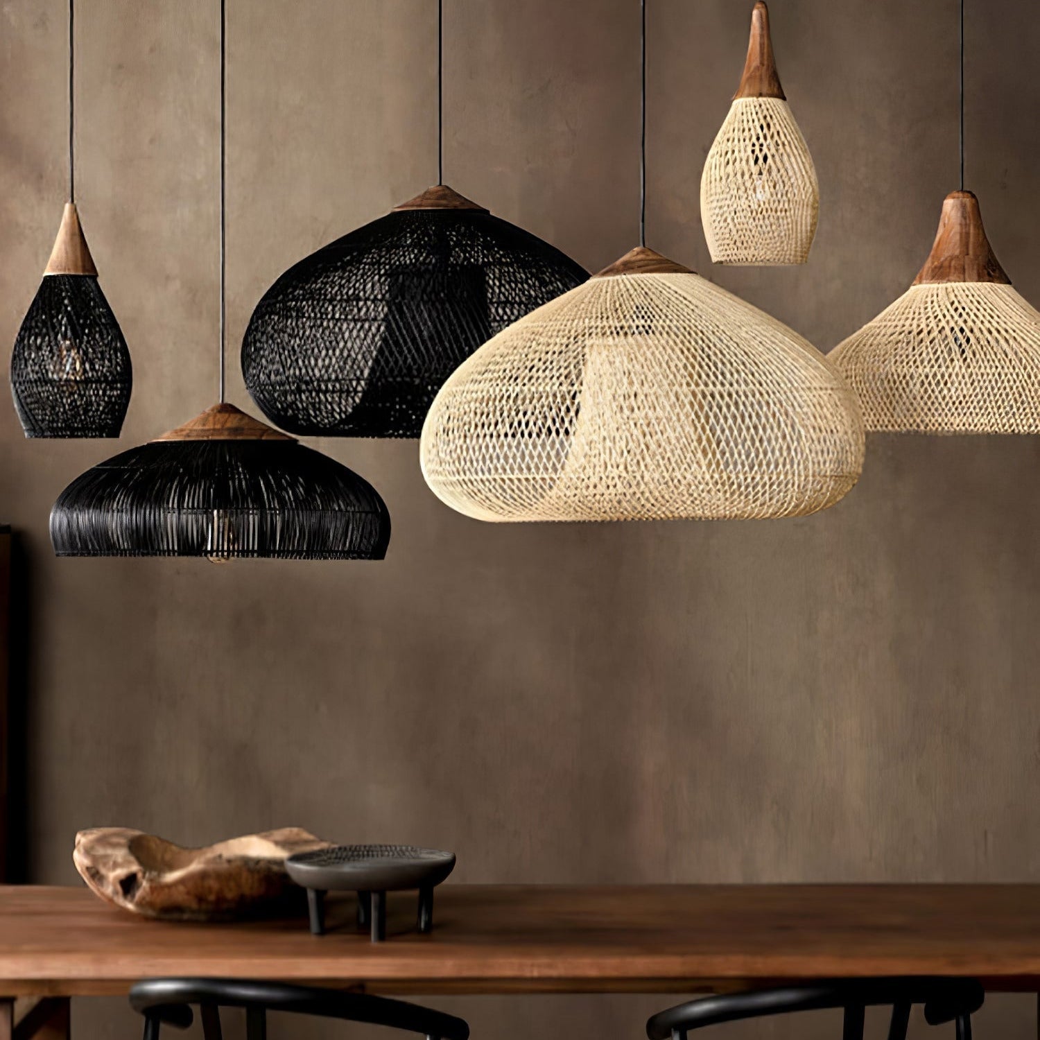 Evelyn Suspension en Rotin Tressé pour Salon - Neutralighting