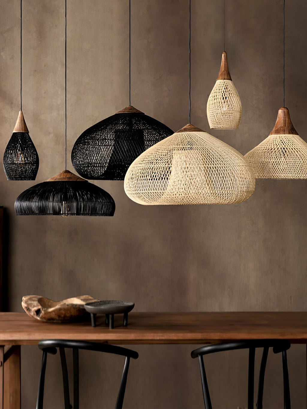 Solavn Lampe suspendue en bois de rotin - Neutralighting
