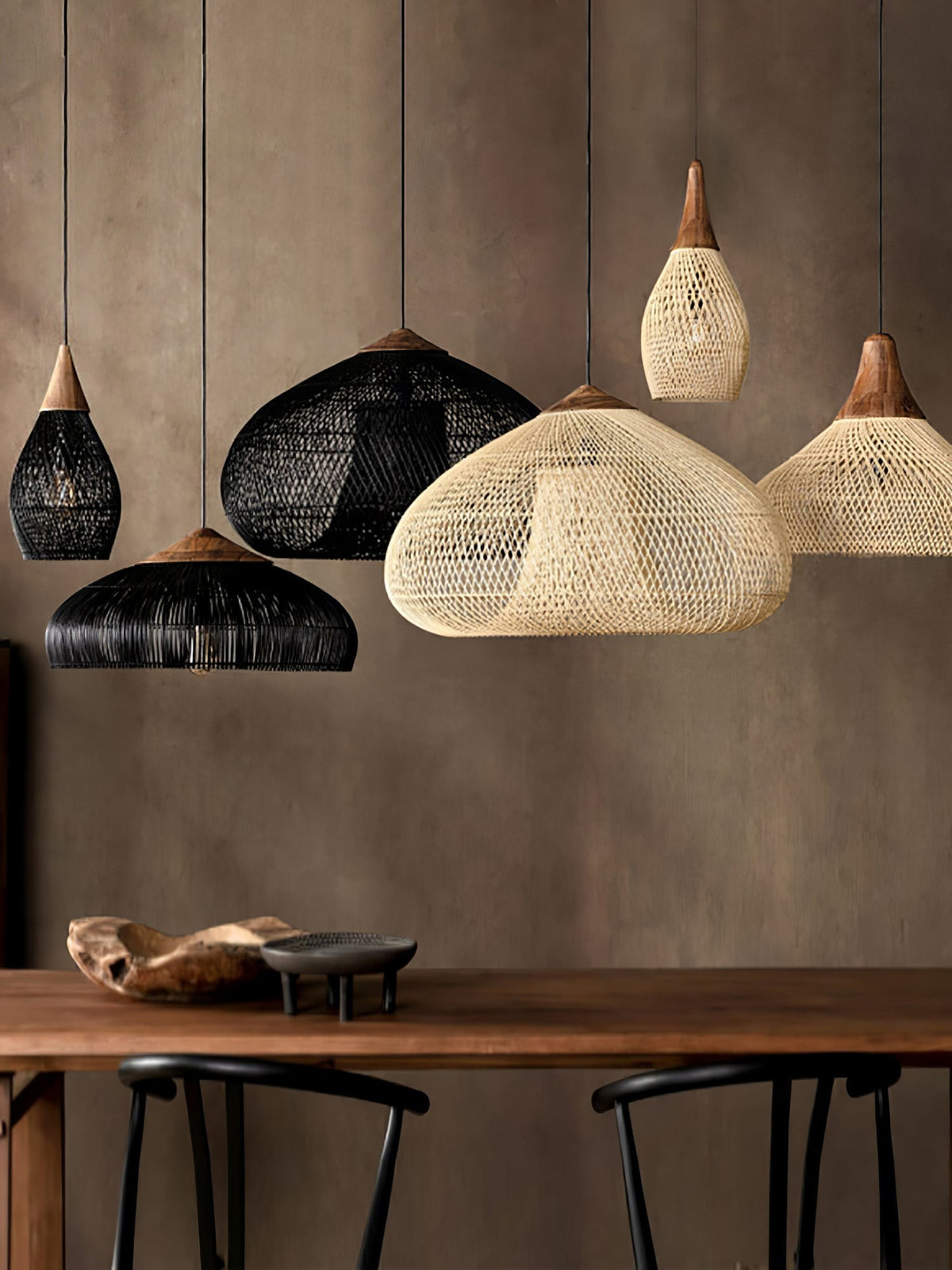 Solavn Lampe suspendue en bois de rotin - Neutralighting
