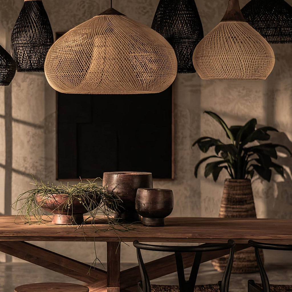 Evelyn Suspension en Rotin Tressé pour Salon - Neutralighting