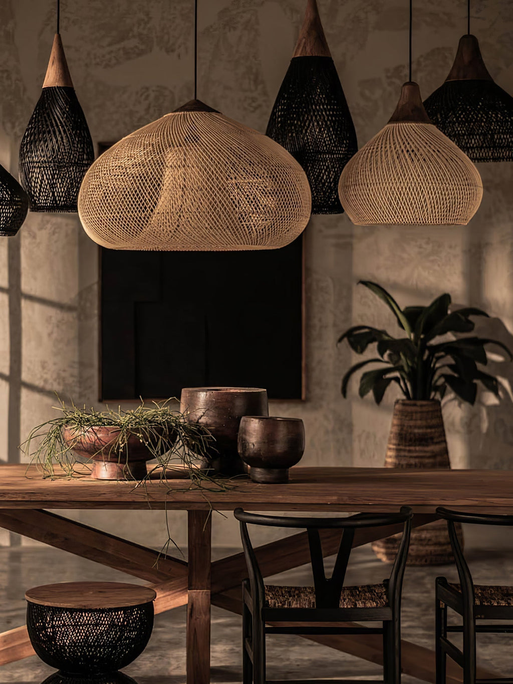 Solavn Lampe suspendue en bois de rotin - Neutralighting