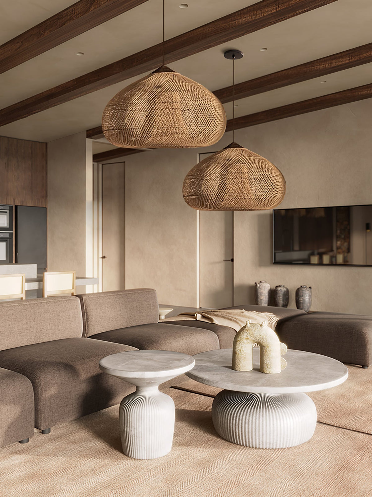 Solavn Lampe suspendue en bois de rotin - Neutralighting