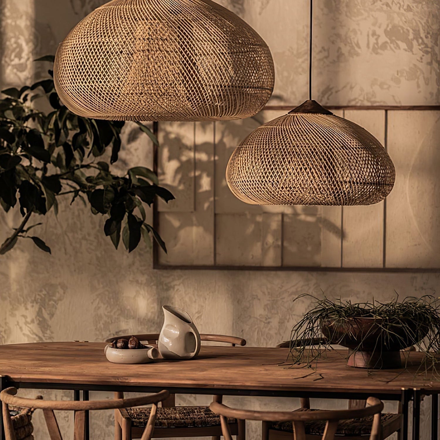 Evelyn Suspension en Rotin Tressé pour Salon - Neutralighting