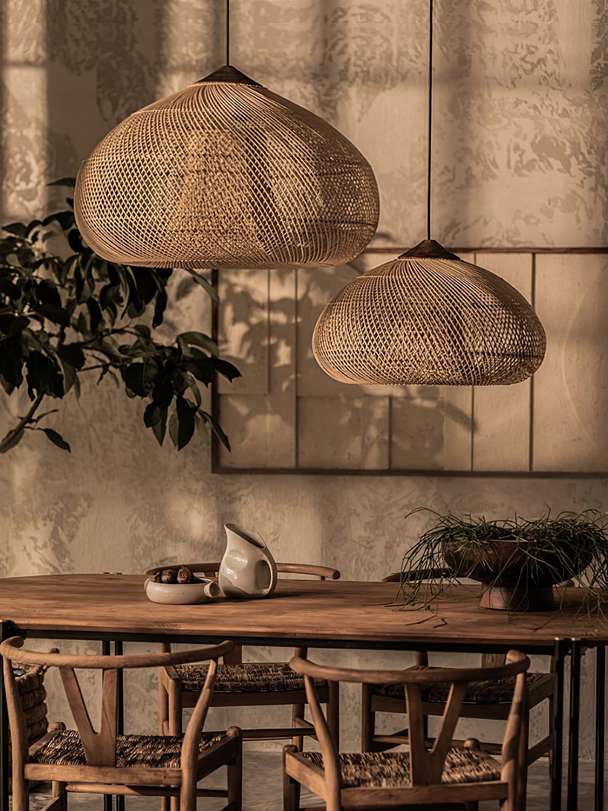 Solavn Lampe suspendue en bois de rotin - Neutralighting