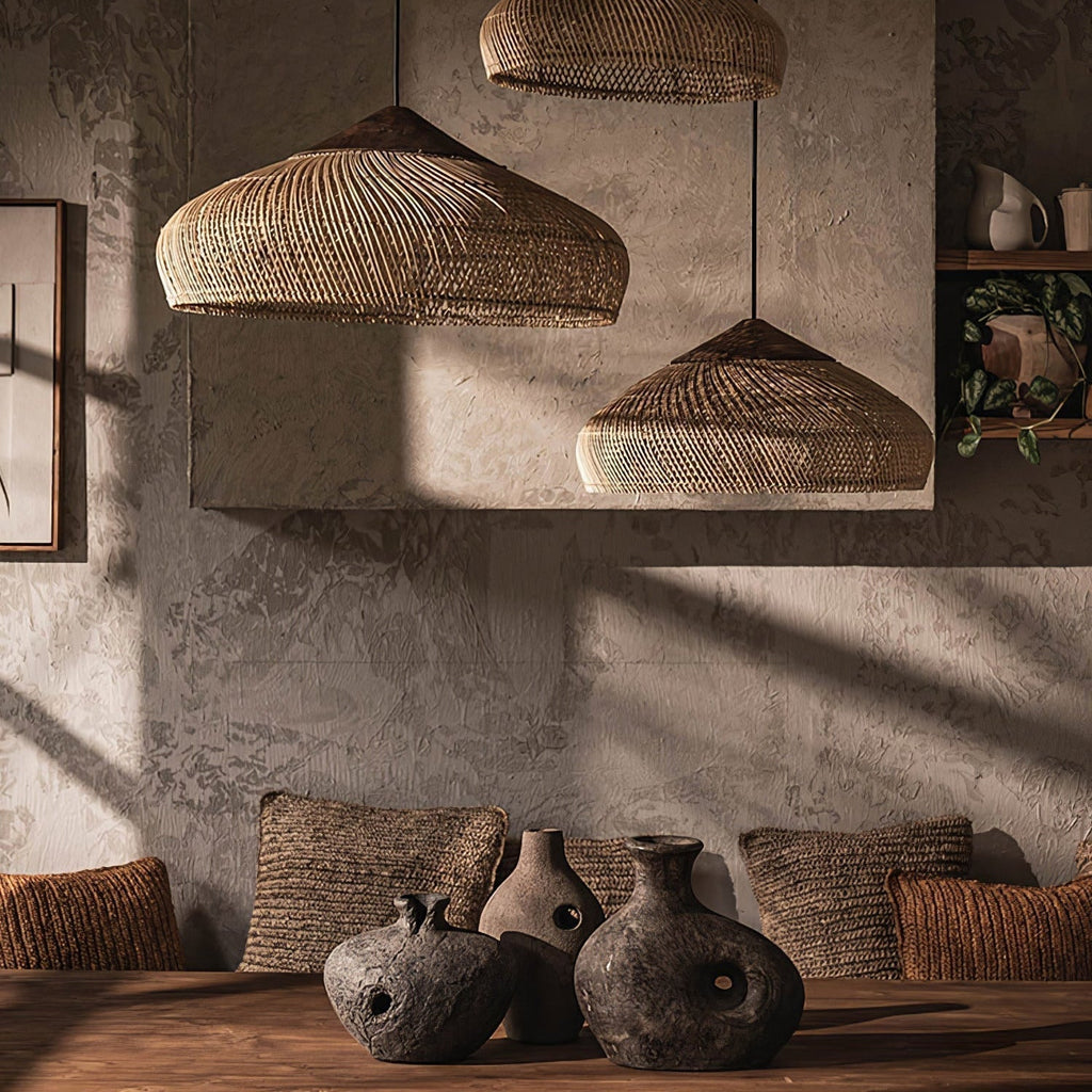 Evelyn Suspension en Rotin Tressé pour Salon - Neutralighting