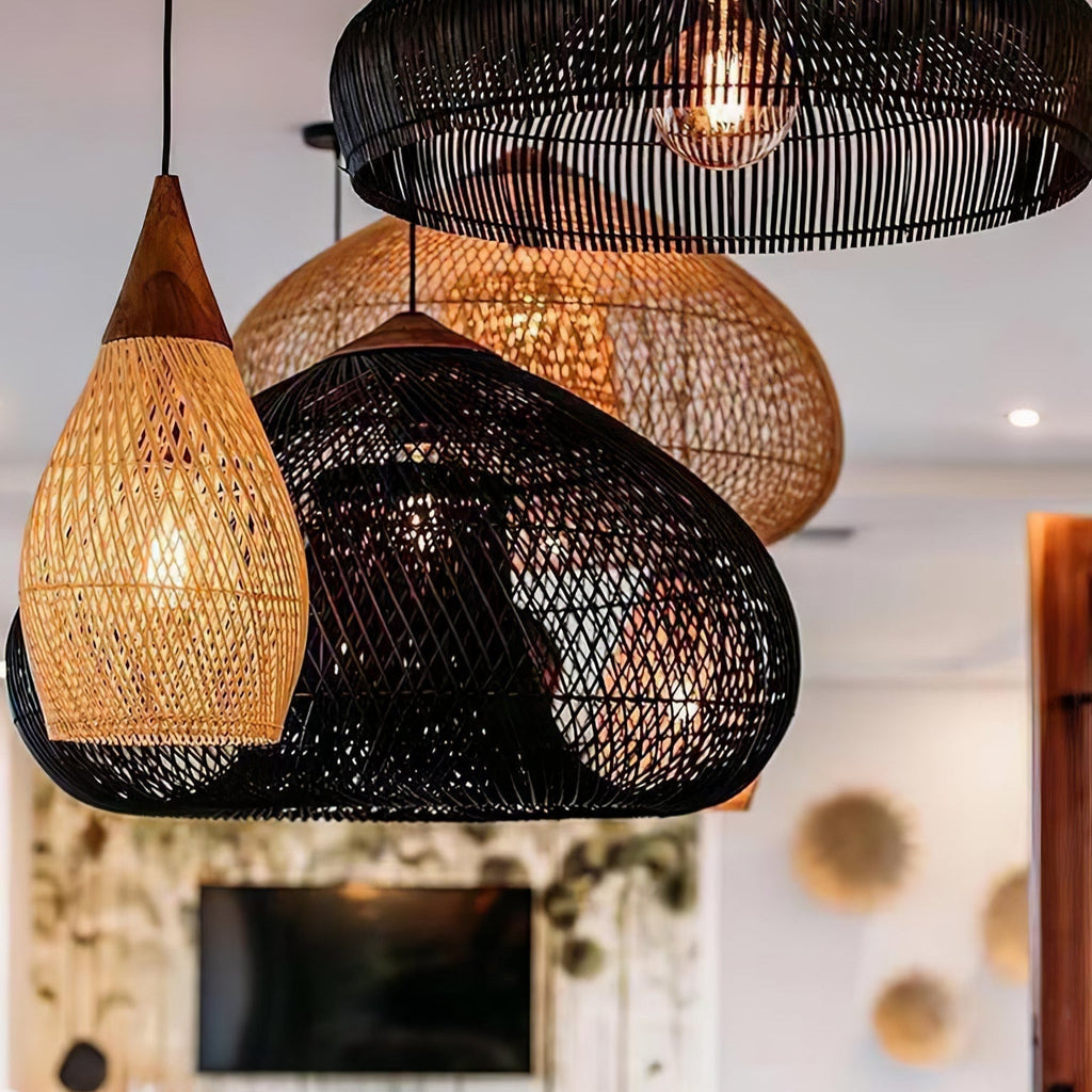 Evelyn Suspension en Rotin Tressé pour Salon - Neutralighting