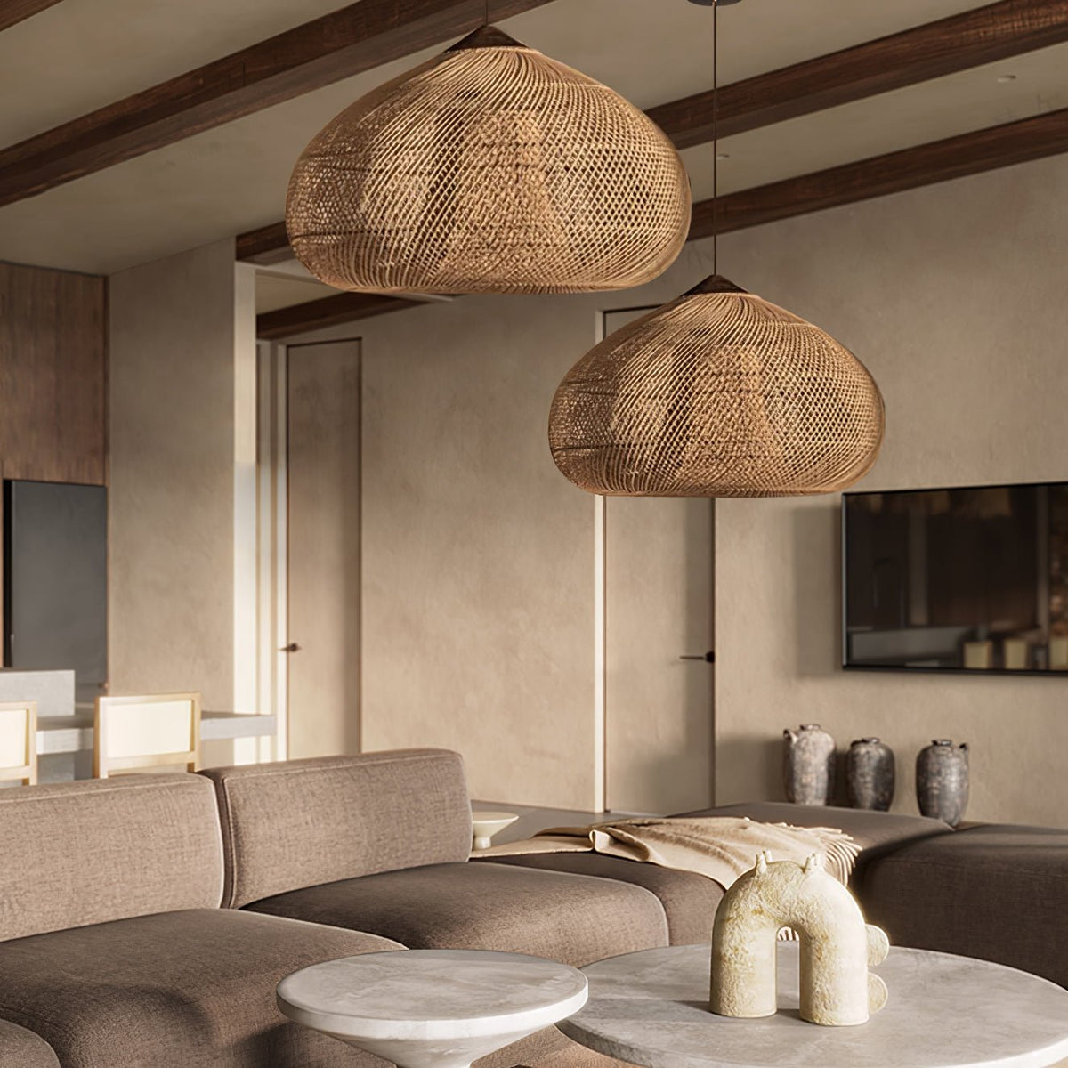 Solavn Lampe suspendue en bois de rotin - Neutralighting