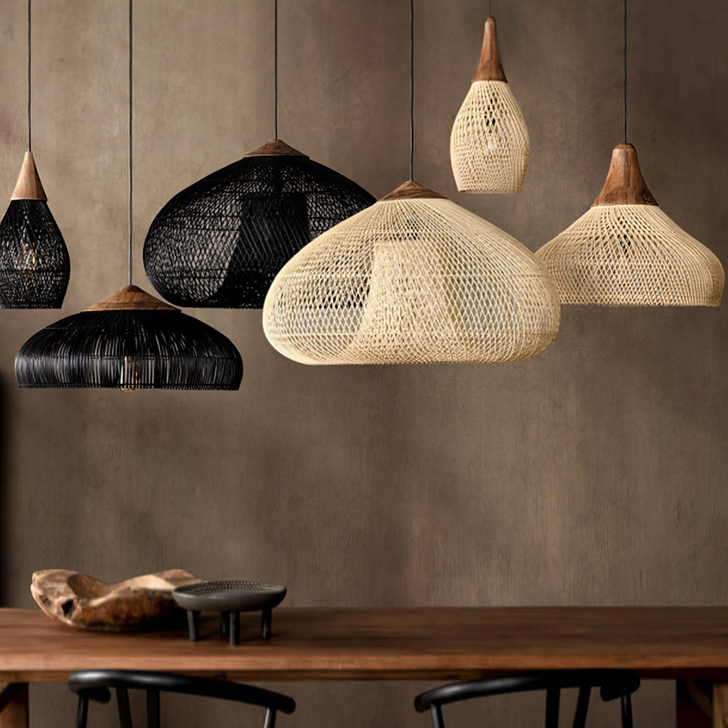 Solavn Lampe suspendue en bois de rotin - Neutralighting