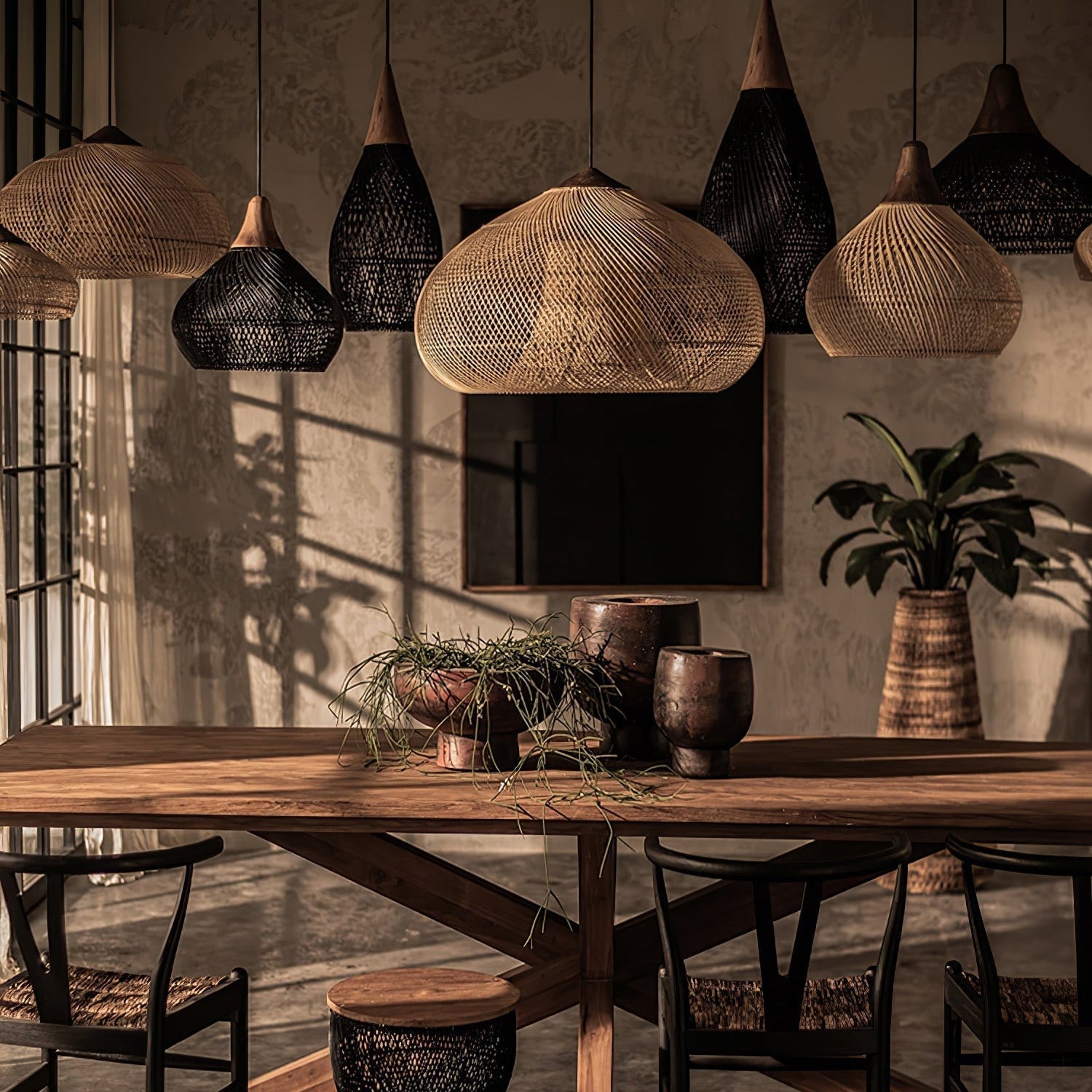Evelyn Suspension en Rotin Tressé pour Salon - Neutralighting
