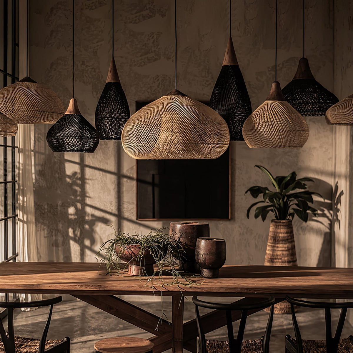 Solavn Lampe suspendue en bois de rotin - Neutralighting