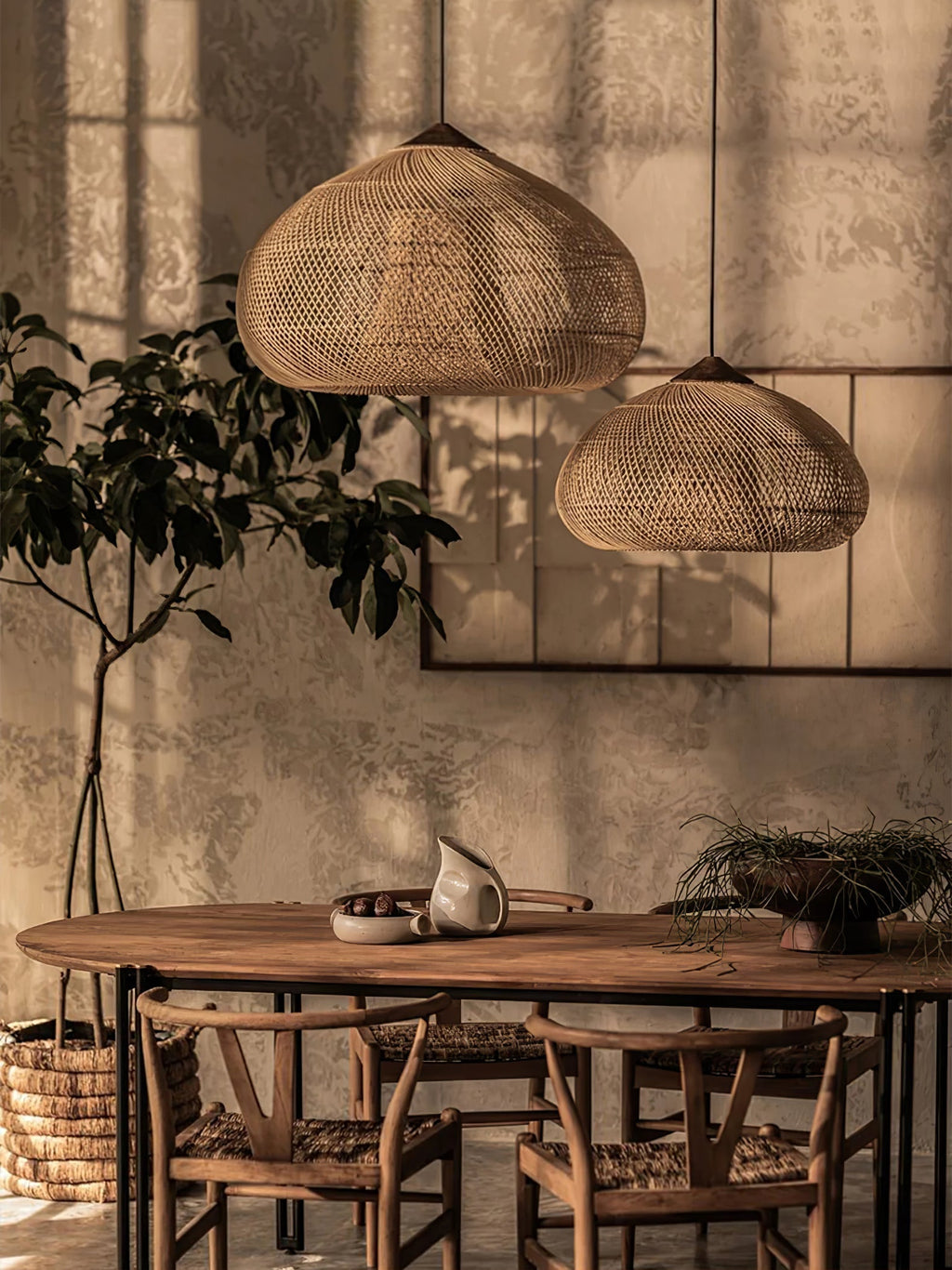 Solavn Lampe suspendue en bois de rotin - Neutralighting