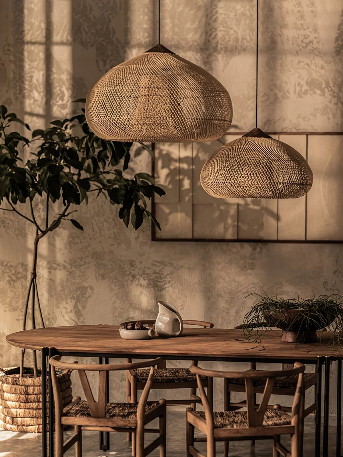 Solavn Lampe suspendue en bois de rotin - Neutralighting