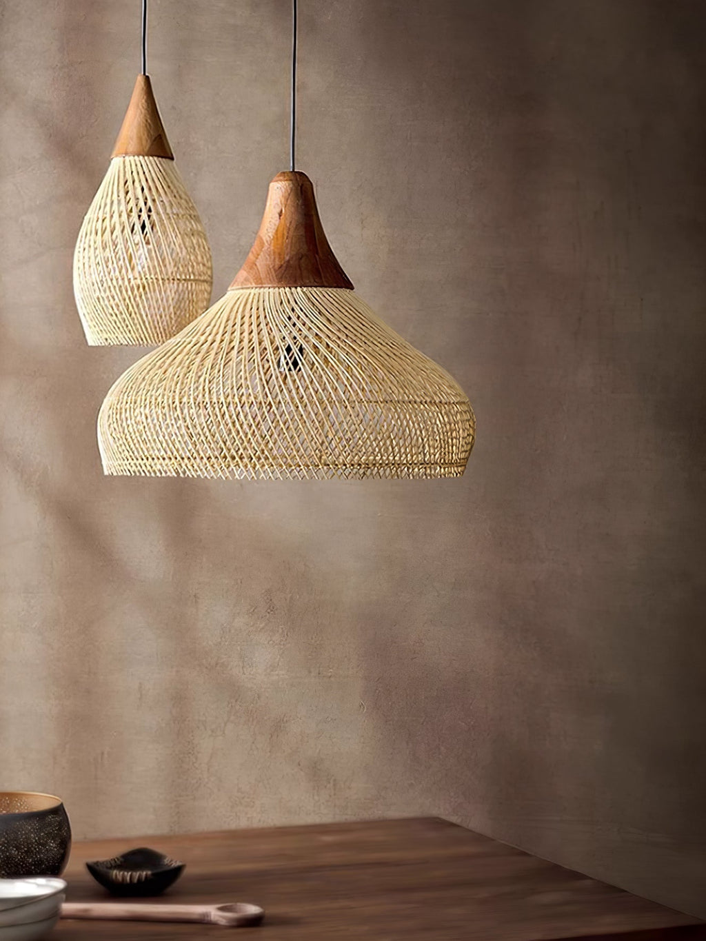 Solavn Lampe suspendue en bois de rotin - Neutralighting