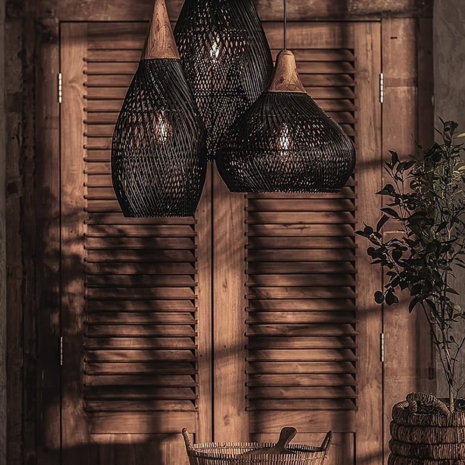 Evelyn Suspension en Rotin Tressé pour Salon - Neutralighting