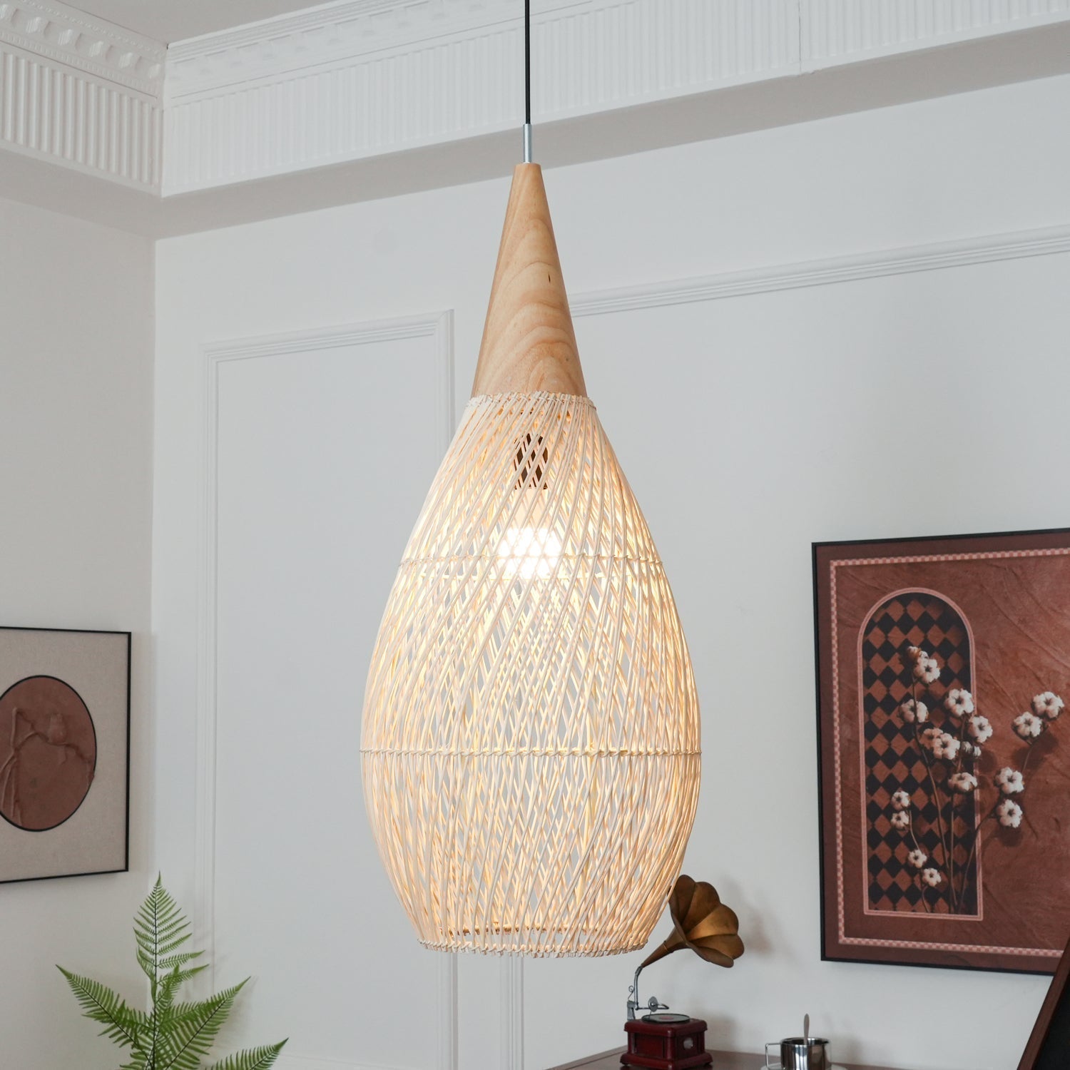 Evelyn Suspension en Rotin Tressé pour Salon - Neutralighting