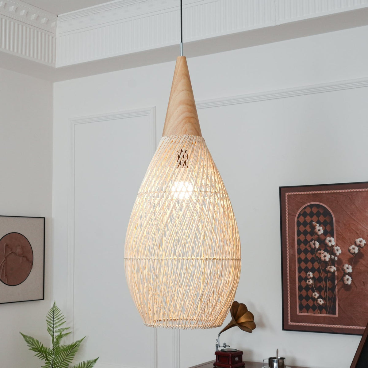 Solavn Lampe suspendue en bois de rotin - Neutralighting