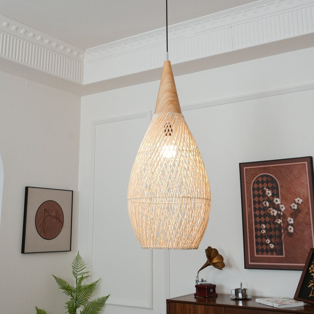 Solavn Lampe suspendue en bois de rotin - Neutralighting